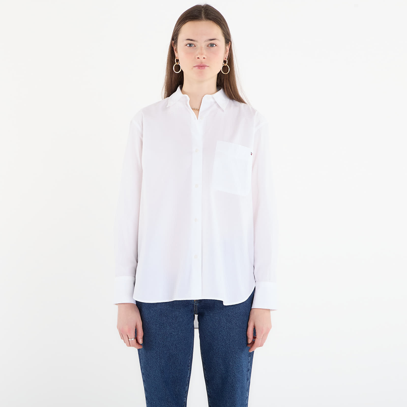 Риза Tommy Hilfiger Ess Poplin Easy Fit Shirt Optic White S