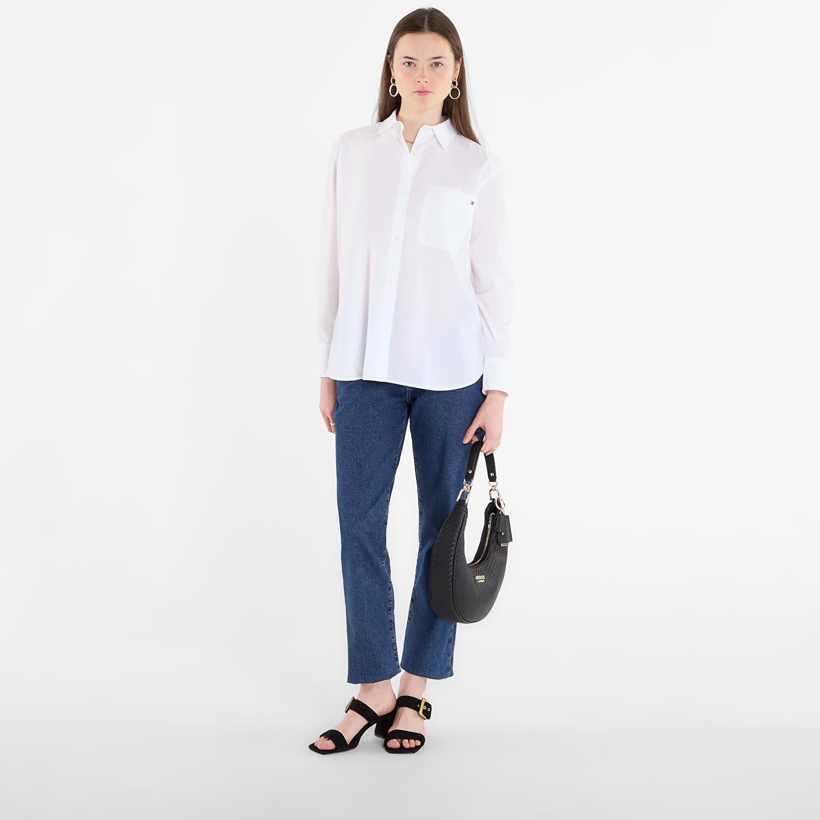 Camicie donna Tommy Hilfiger Ess Poplin Easy Fit Shirt Optic White