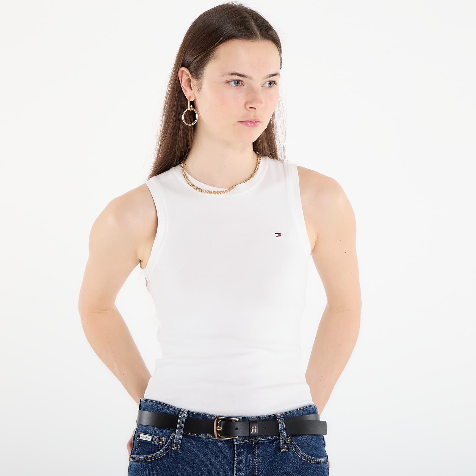 Tank Tops für Frauen Tommy Hilfiger Slim Cody C-Nk Tank Top White