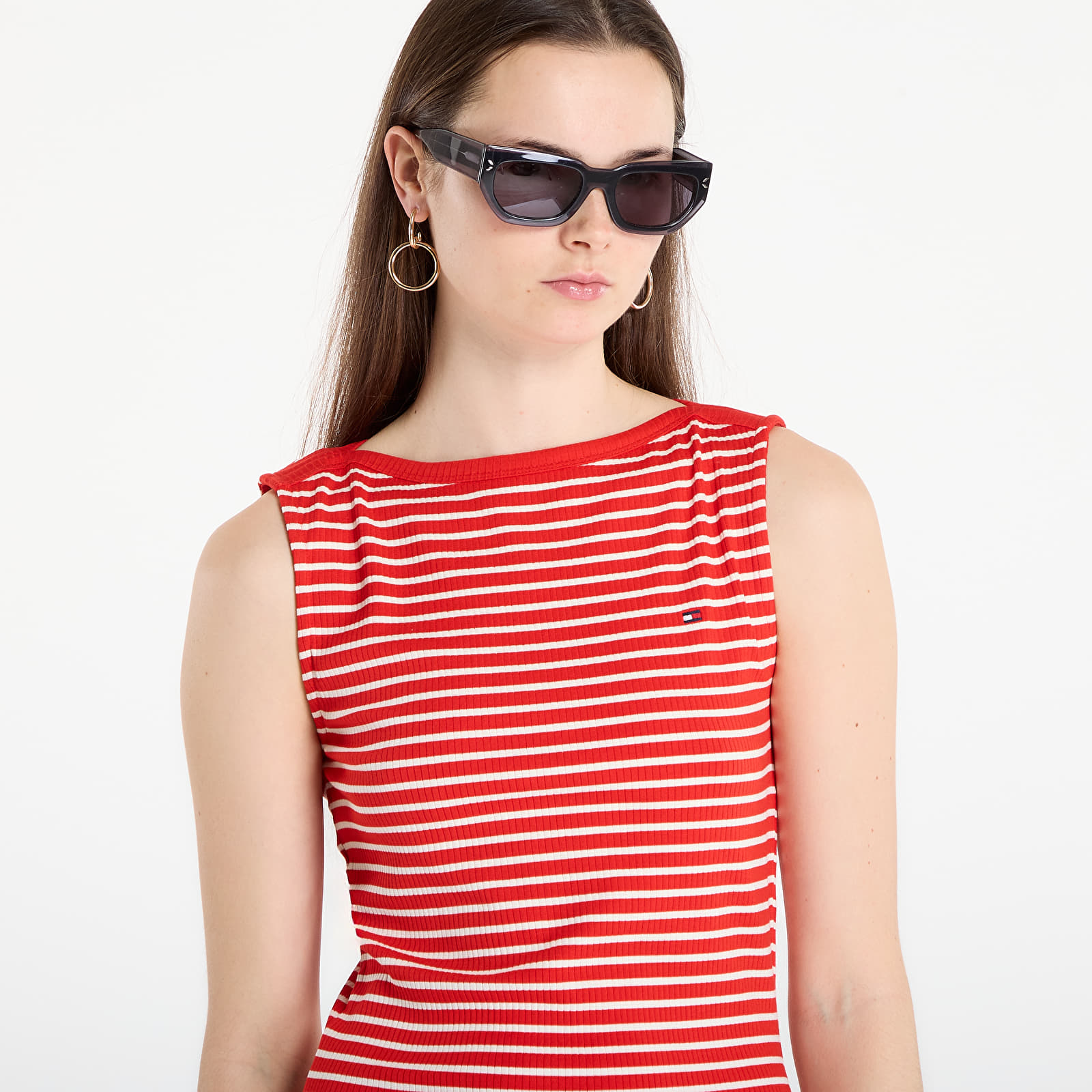 Kjoler for kvinner Tommy Hilfiger 5X2 Slim Slash-Nk Dress Breton Stripe Fireworks/ Calico
