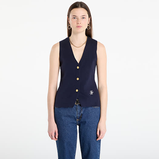 Gilet Tommy Hilfiger Co Full Needle Slim Vest Navy
