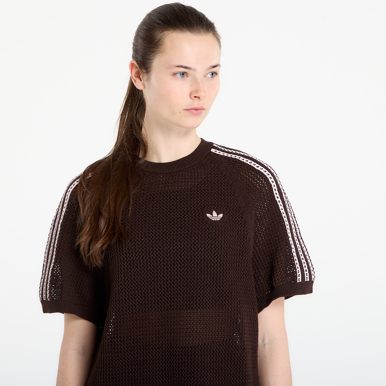 Kjoler til kvinder adidas Knitted Crochet Dress Aurora Coffee