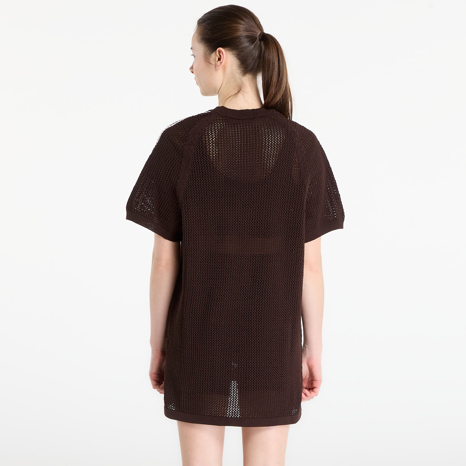 Kjoler til kvinder adidas Knitted Crochet Dress Aurora Coffee