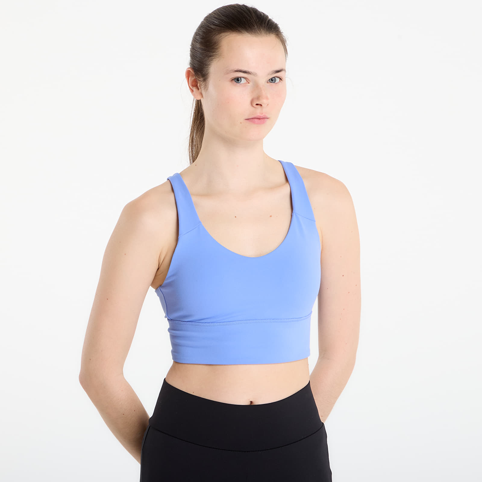 Dámske podprsenky adidas 3 Stripes Studio All Me Light Support Bra Blue Fusion
