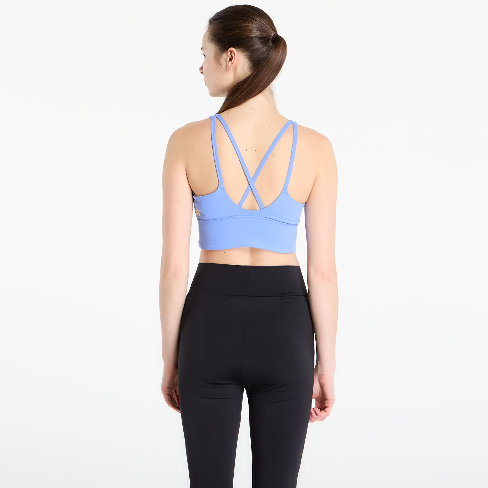 Dámske podprsenky adidas 3 Stripes Studio All Me Light Support Bra Blue Fusion