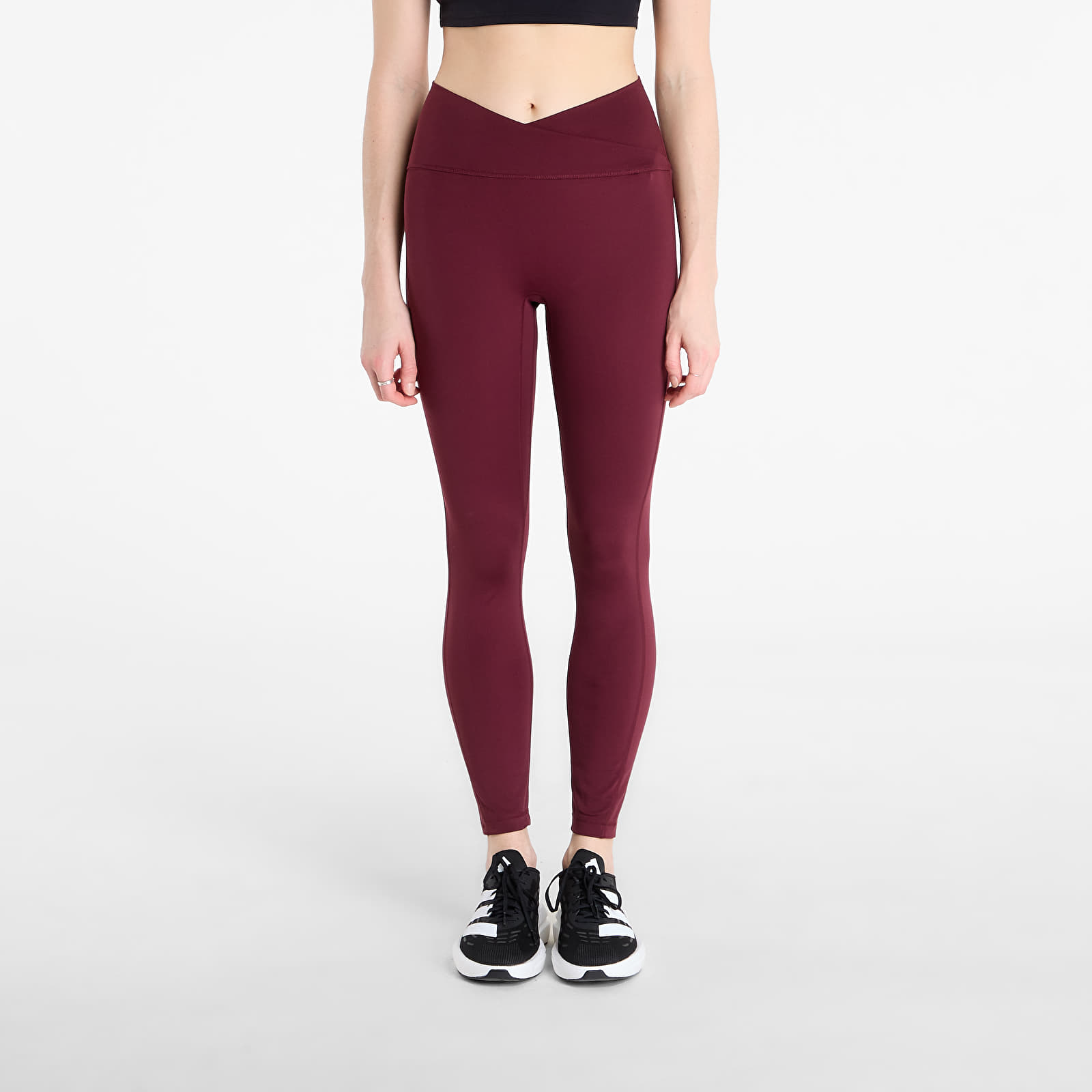 Leggings für Damen adidas W 3Ss X-Over Leggings Maroon