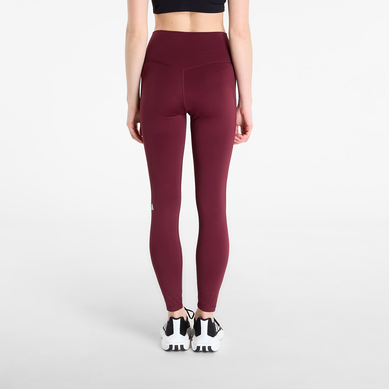 Leggings für Damen adidas W 3Ss X-Over Leggings Maroon