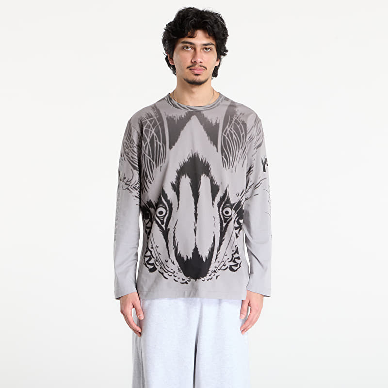 Y-3 Mercedes Wolf Graphic Long Sleeve T Shirt Black