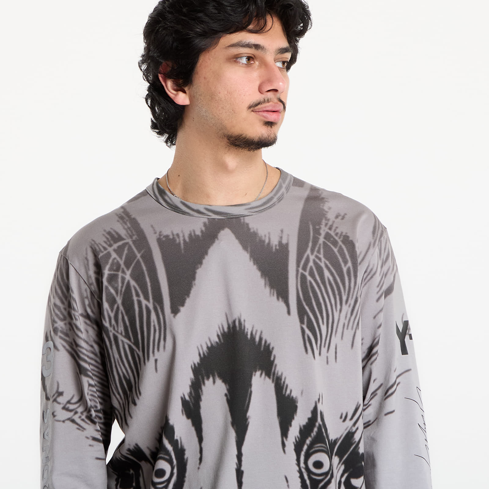 T-Shirts Y-3 Mercedes Wolf Graphic Long Sleeve T Shirt Black