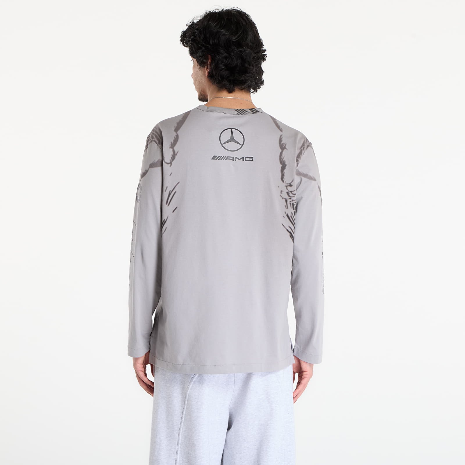 T-Shirts Y-3 Mercedes Wolf Graphic Long Sleeve T Shirt Black