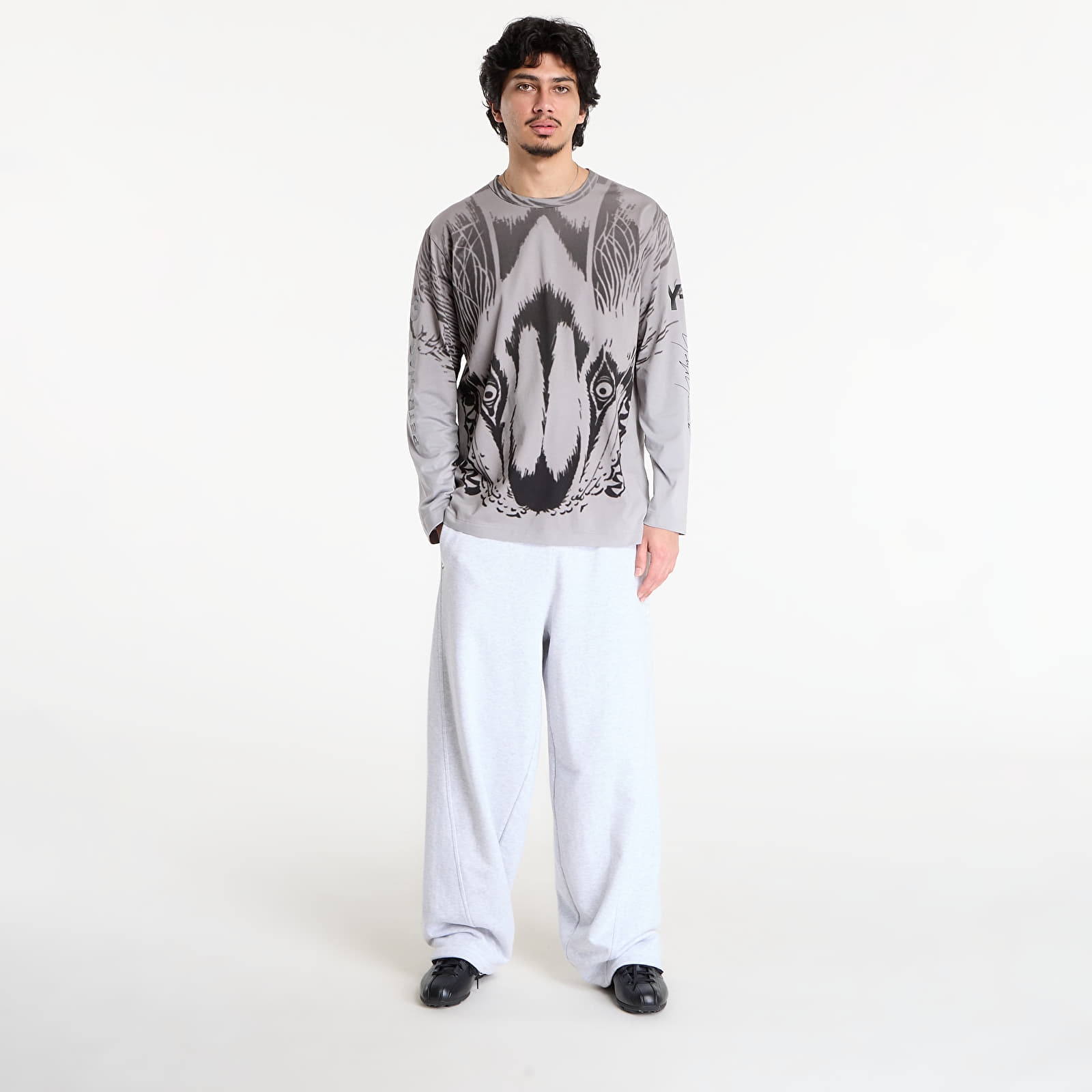 T-Shirts Y-3 Mercedes Wolf Graphic Long Sleeve T Shirt Black