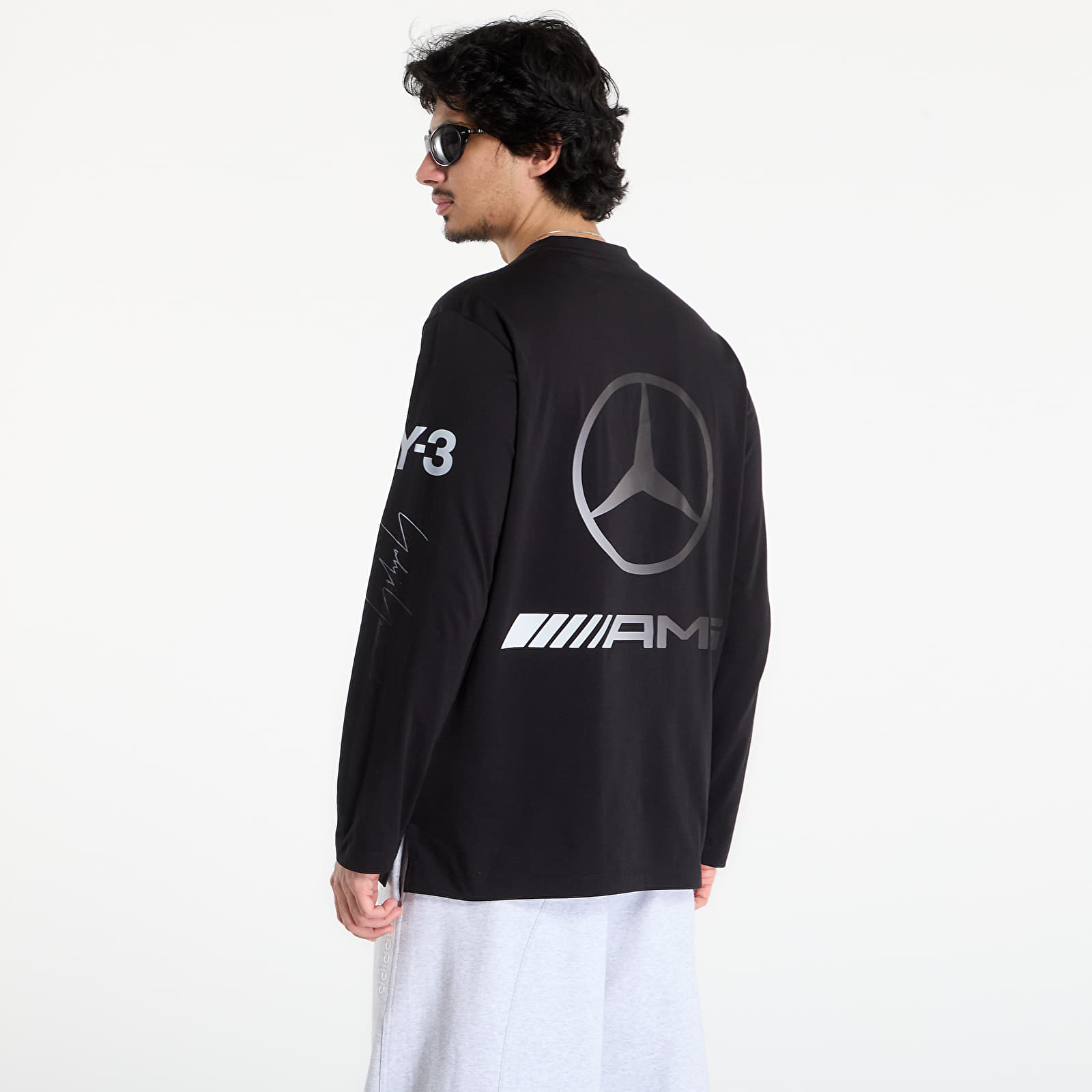 T-Shirts Y-3 Mercedes Chaos Logo Long Sleeve T Shirt Black