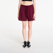 adidas 3 Stripes Studio Fleece Loose Shorts Maroon
