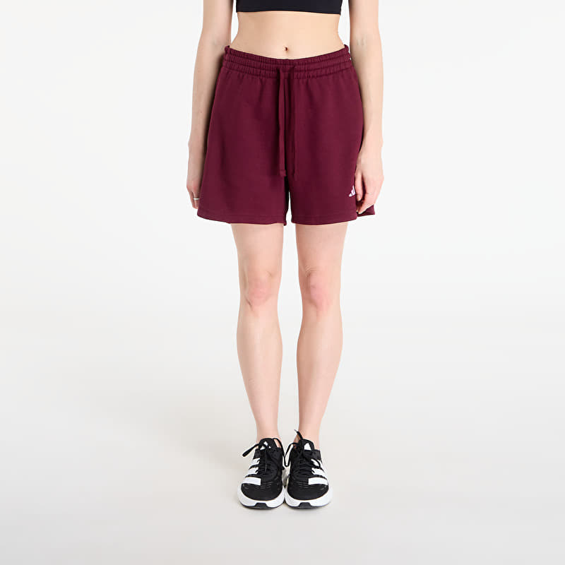 Šortky adidas 3 Stripes Studio Fleece Loose Shorts Maroon