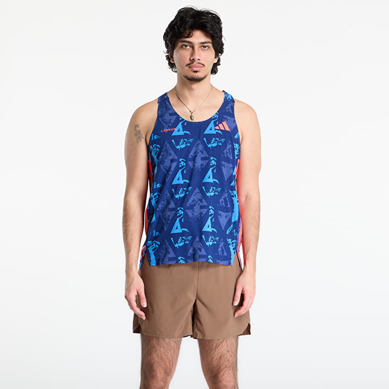 T-paita adidas Adizero Labrum Tank Top Dark Blue/ Lucid Red