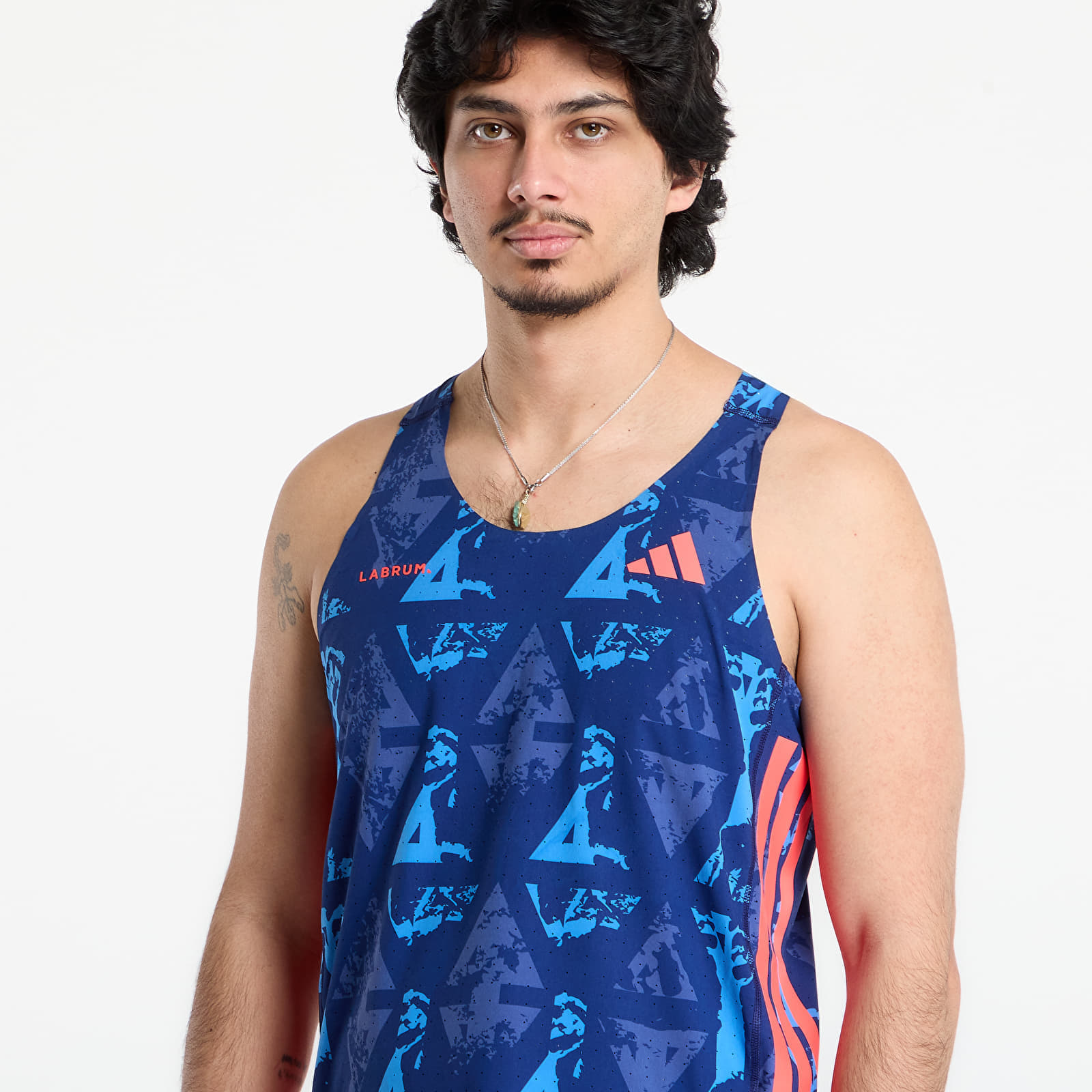  T-shirt Adidas Adizero Labrum Tank Top Dark Blue/ Lucid Red S 