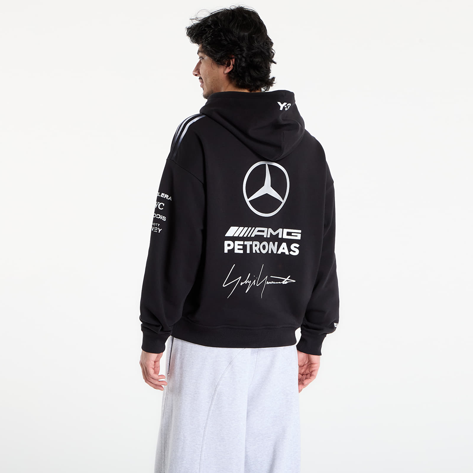 Mikiny Y-3 Mercedes Team Hoodie Black