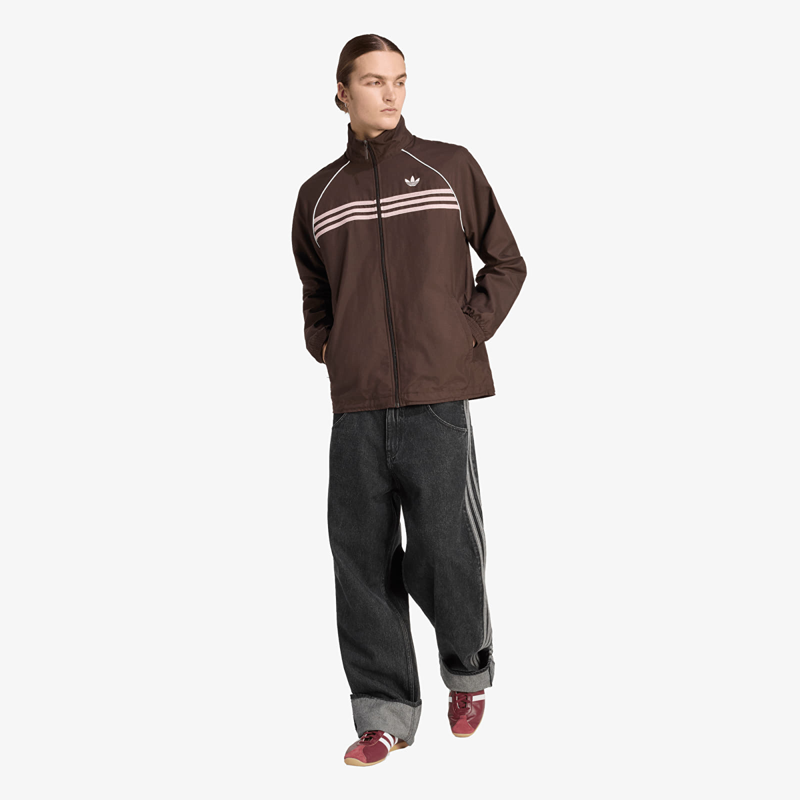Hettegensere for menn adidas Chest Stripes Track Top Aurora Coffee