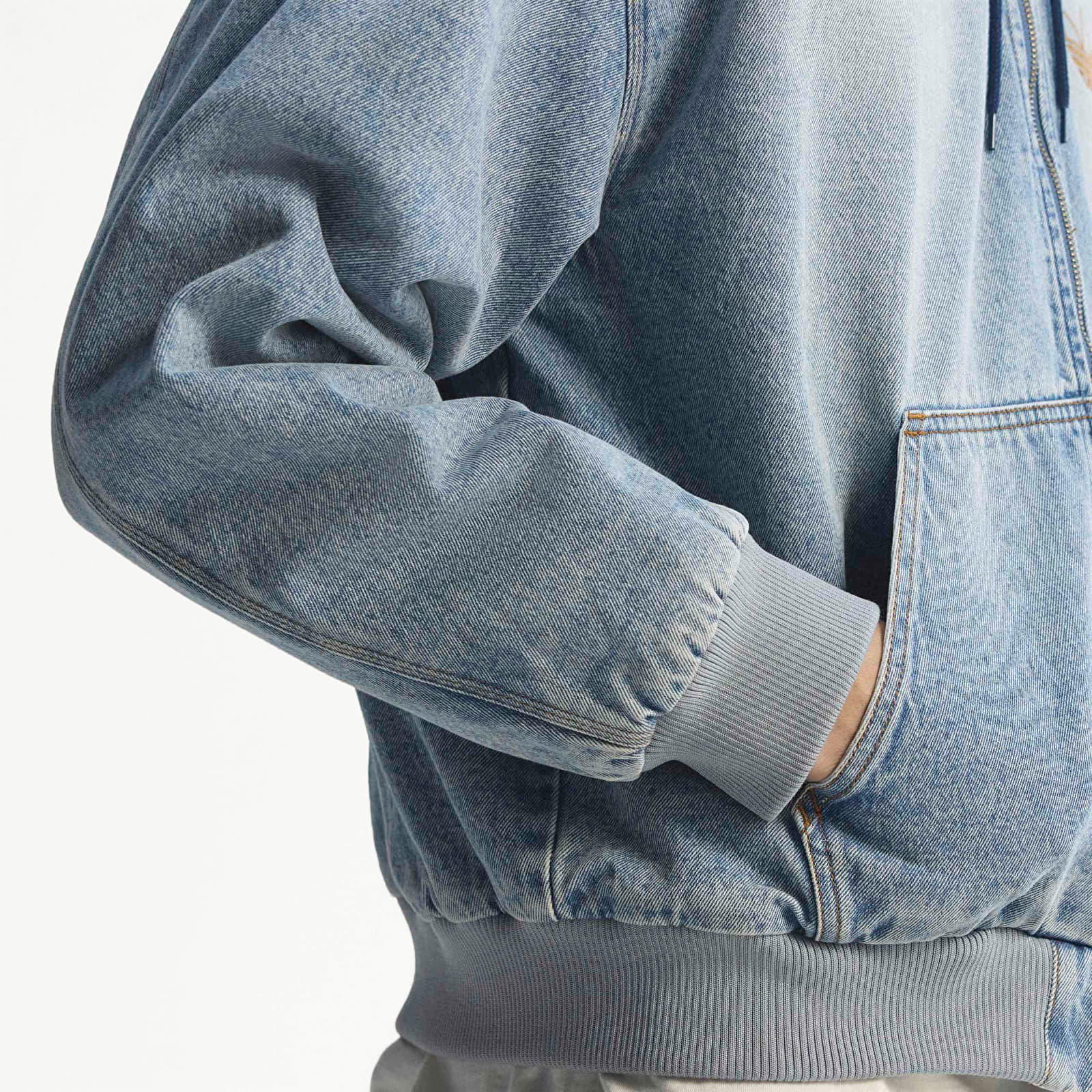 Mikiny adidas Denim Padded Jacket Indigo Denim