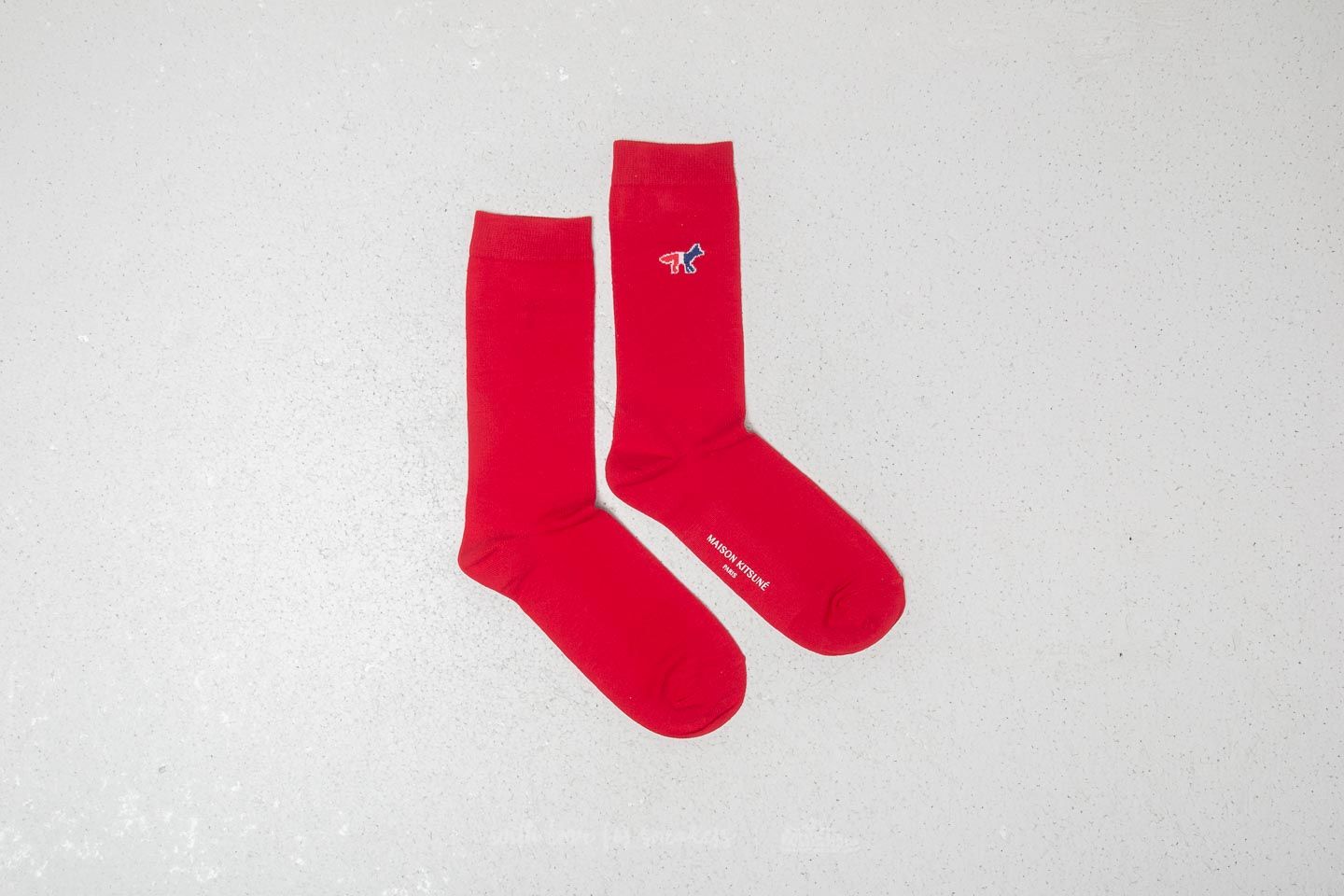 Чорапи MAISON KITSUNÉ Tricolor Fox Socks Red