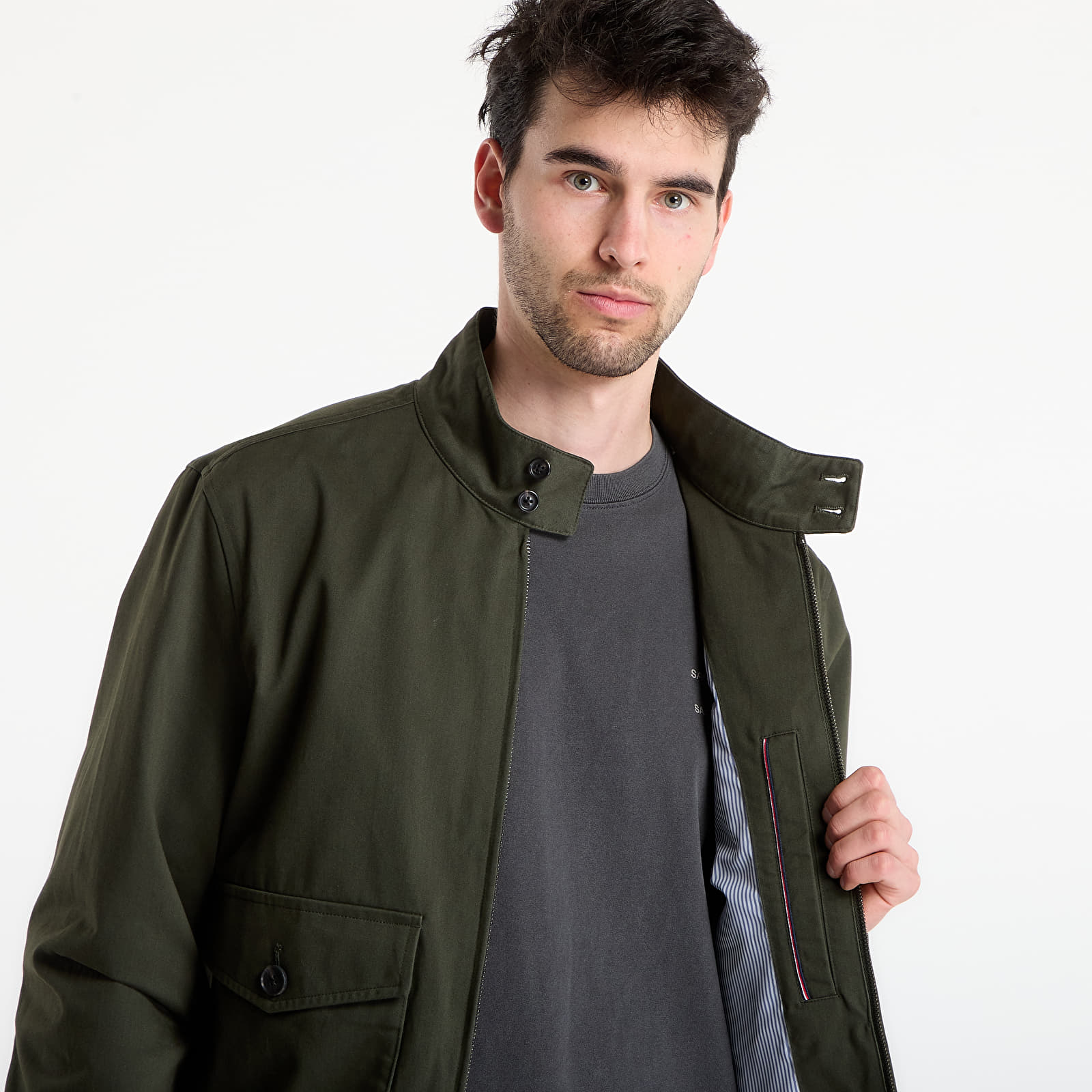 Kurtki męskie Tommy Hilfiger Cotton Harrington Eclipse Green
