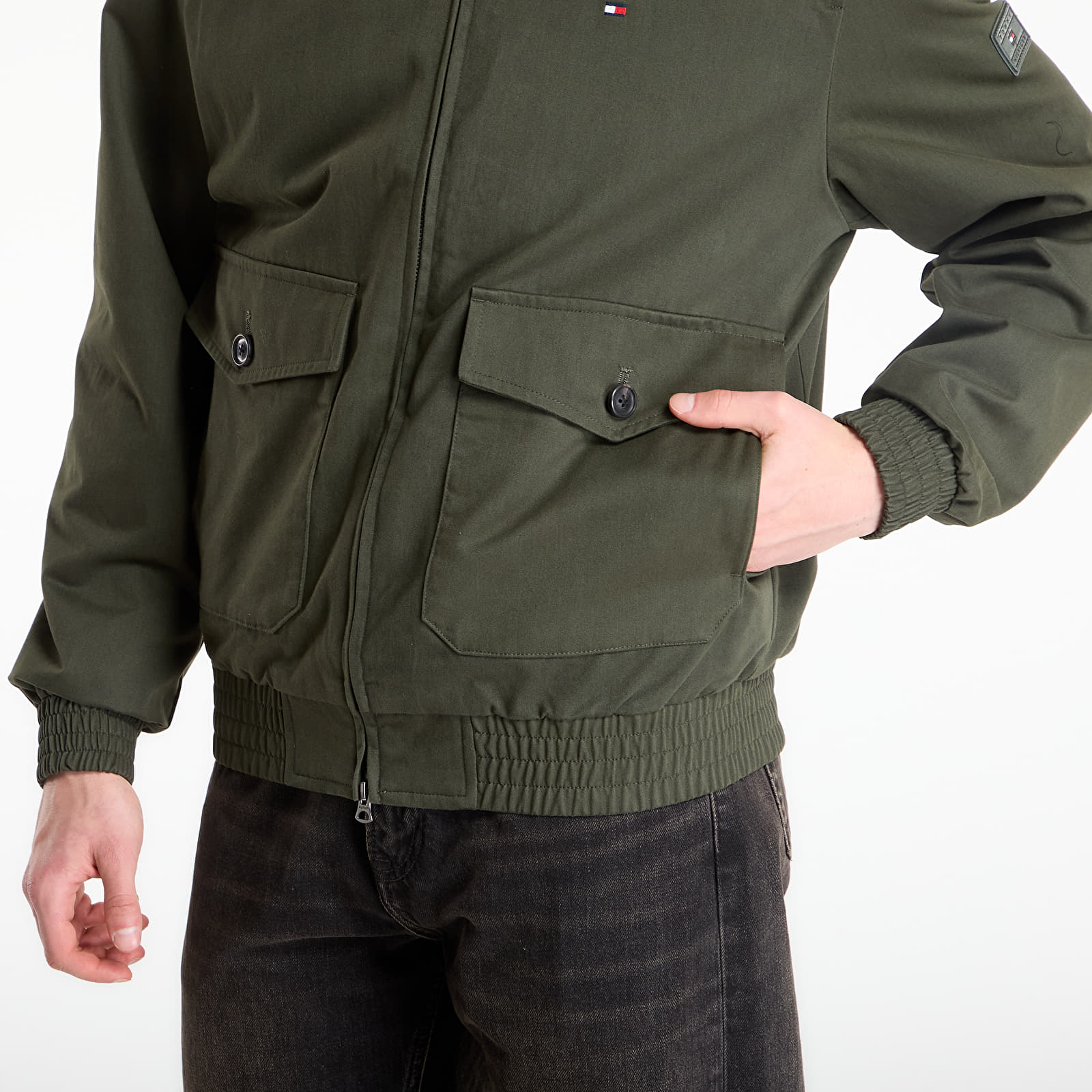 Kurtki męskie Tommy Hilfiger Cotton Harrington Eclipse Green