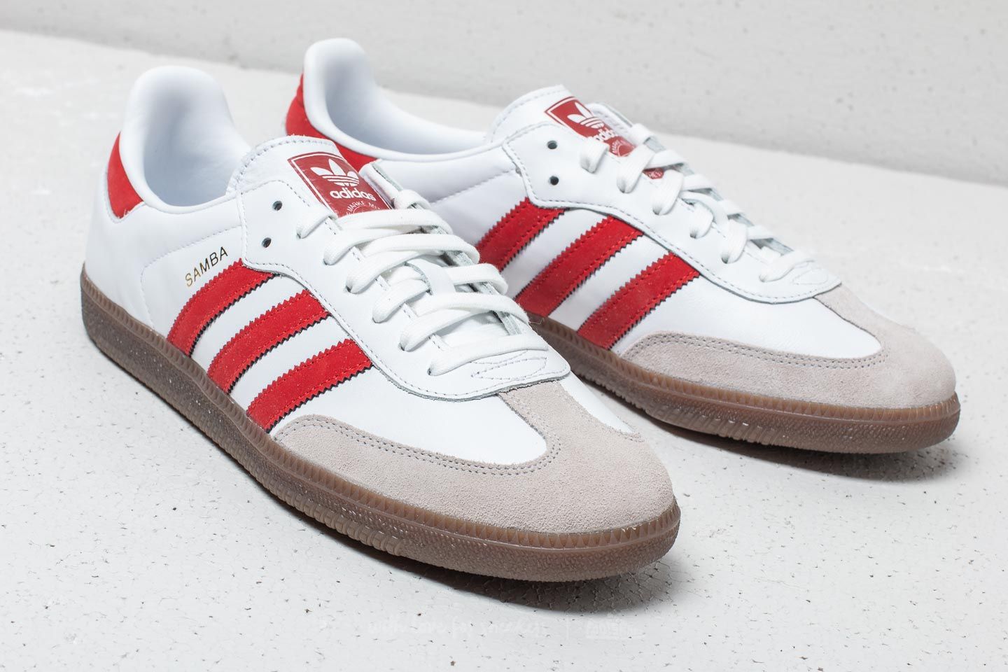 Herren Sneaker und Schuhe adidas Samba OG Ftw White/ Scarlet/ Crystal White