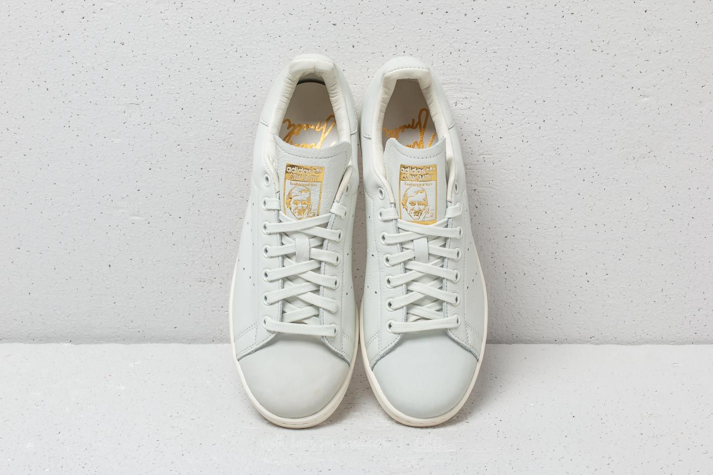 Adidas stan smith premium white & gold discount