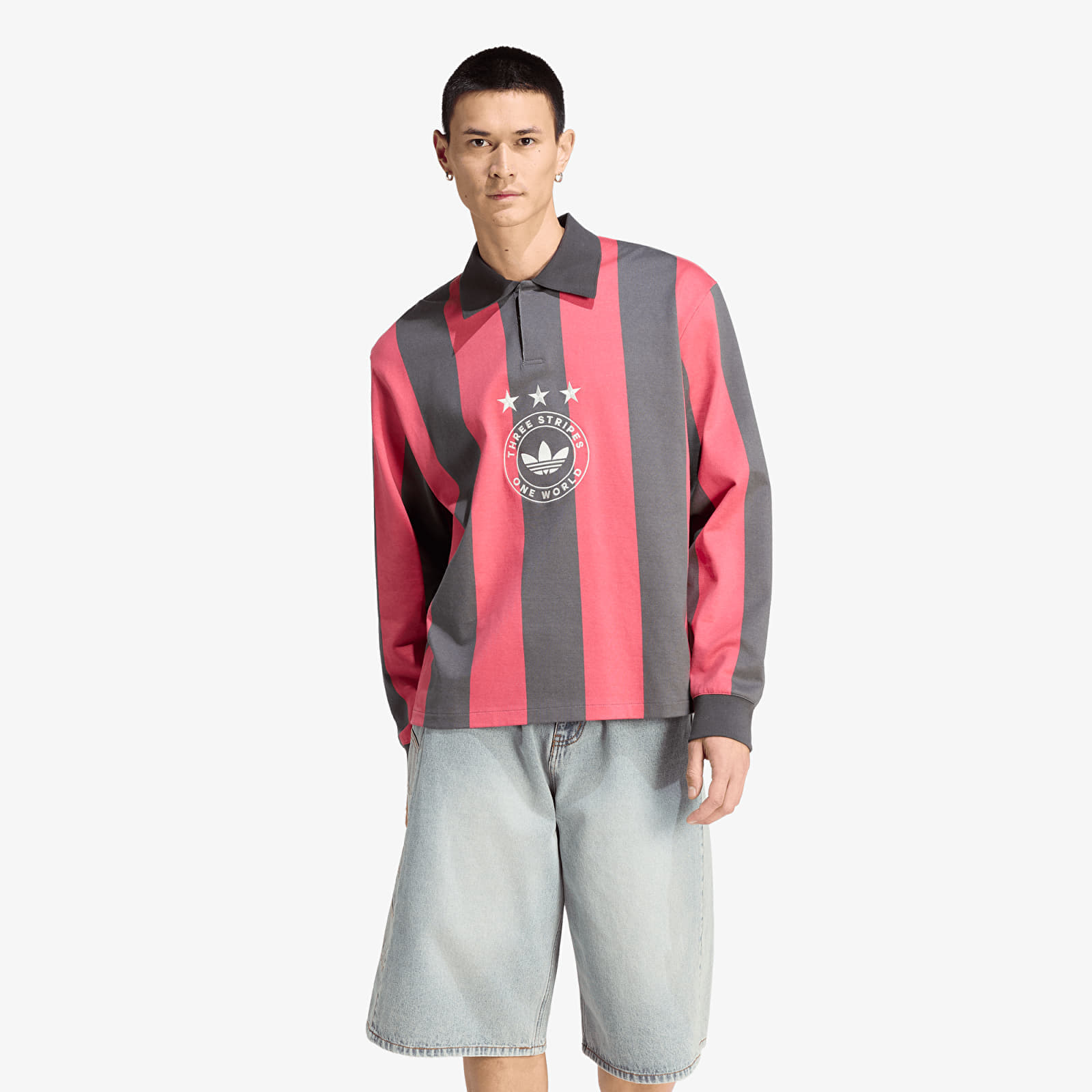 Тениска adidas Graphic Long Sleeve Polo Shirt Utility Black/ Cream White S