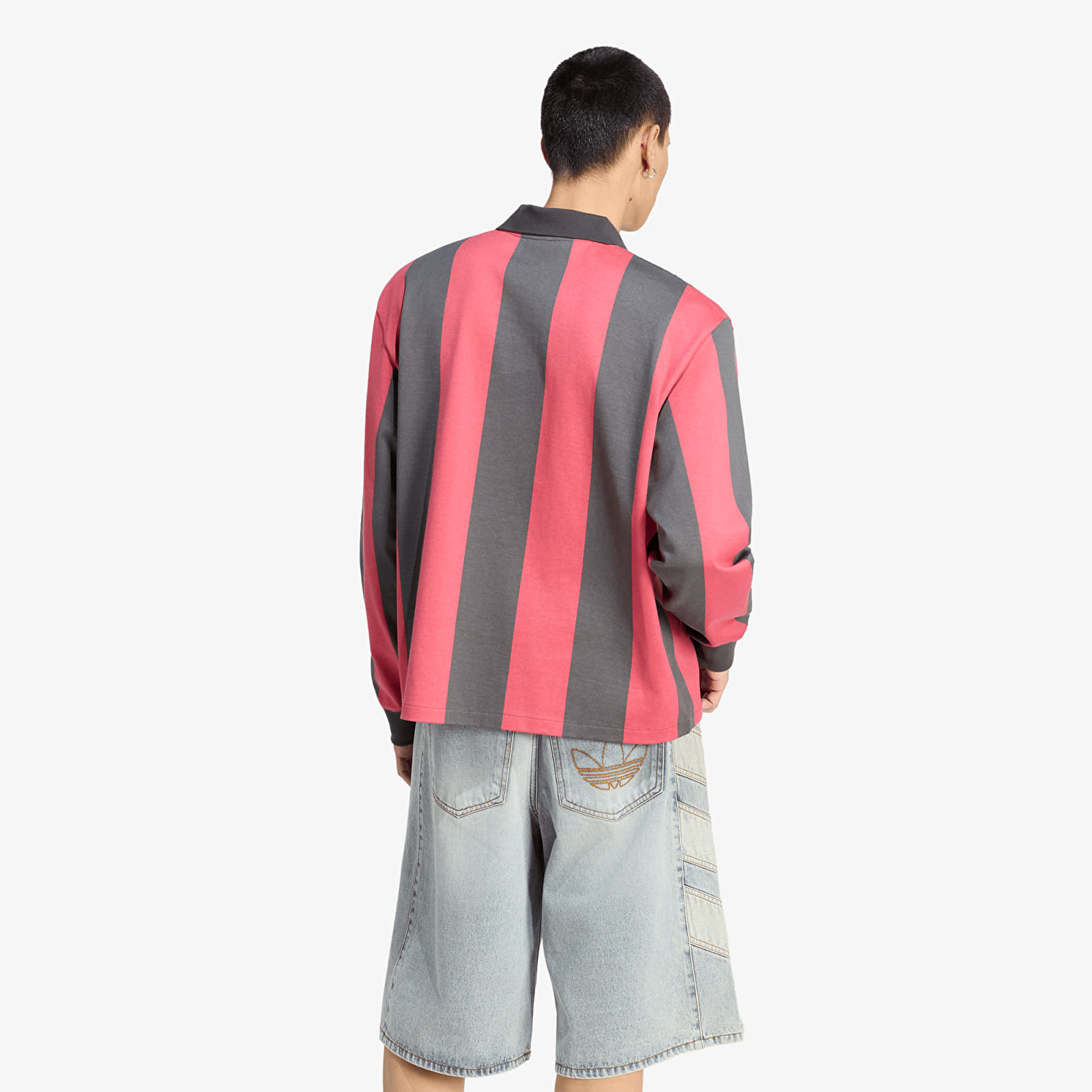 Men's T-shirts adidas Graphic Long Sleeve Polo Shirt Utility Black/ Cream White