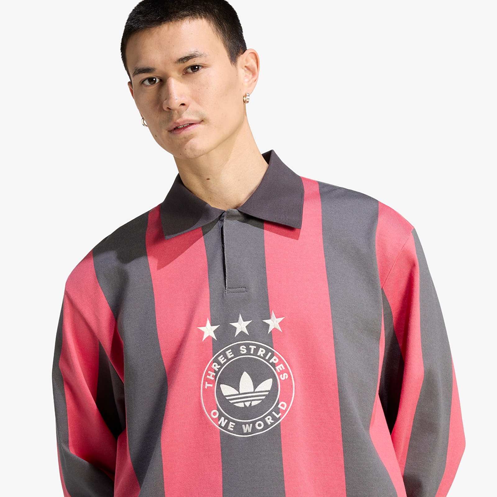 Men's T-shirts adidas Graphic Long Sleeve Polo Shirt Utility Black/ Cream White