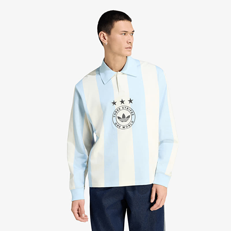 Тениска adidas Graphic Long Sleeve Polo Shirt Ice Blue