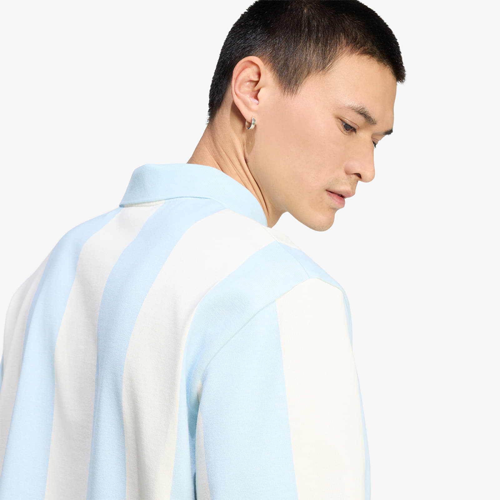 Men's T-shirts adidas Graphic Long Sleeve Polo Shirt Ice Blue