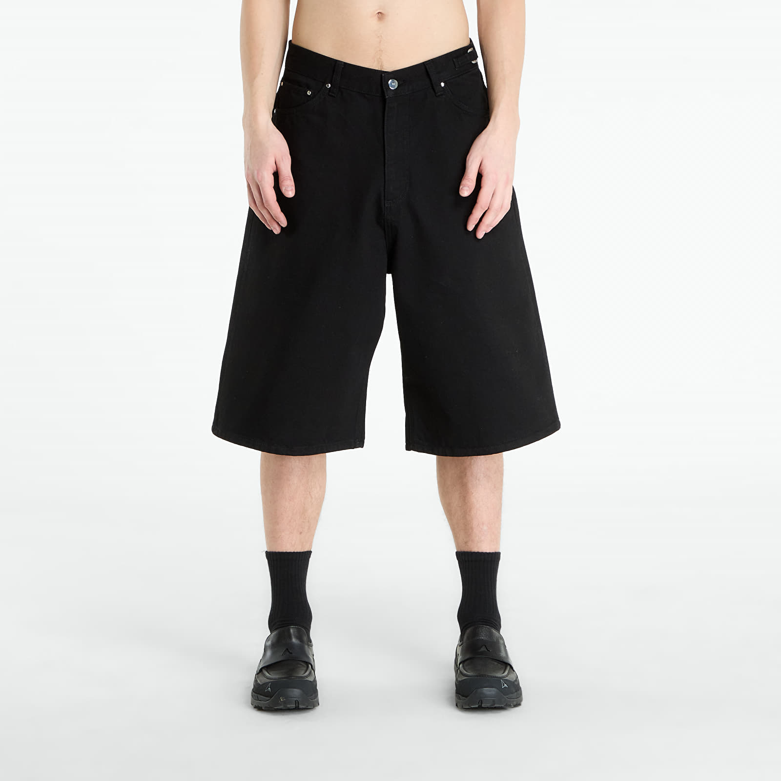 Shorts för män HELIOT EMIL Fence Denim Shorts Black