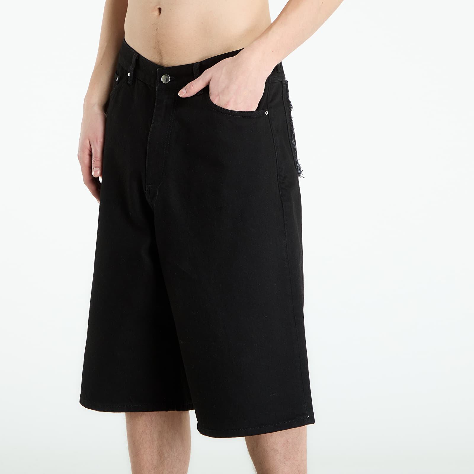 Shorts för män HELIOT EMIL Fence Denim Shorts Black