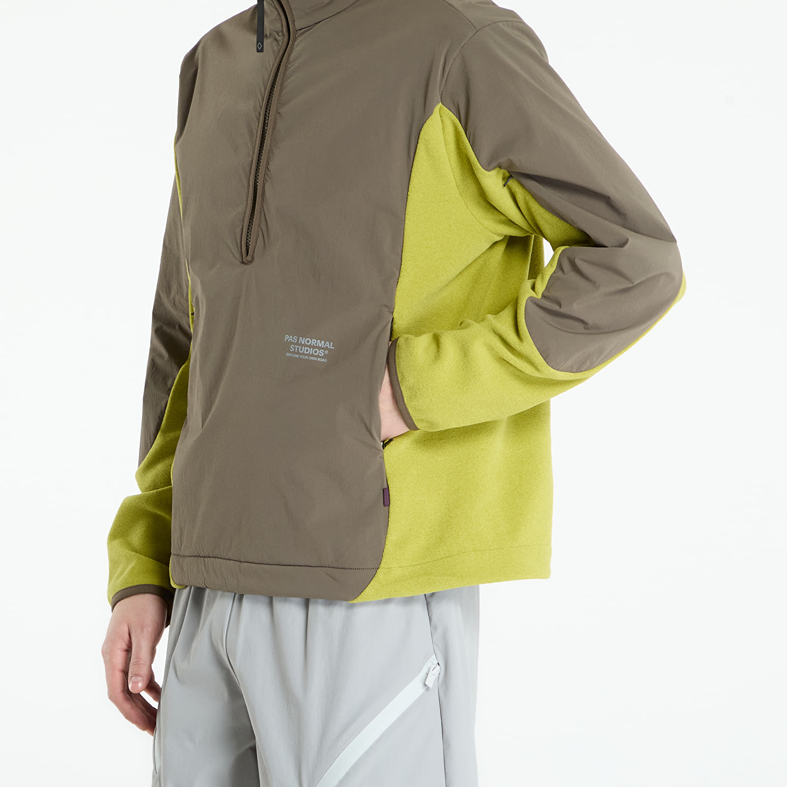 Puloverji   Pas Normal Studios Off-Race Light Fleece Half-Zip Moss Green