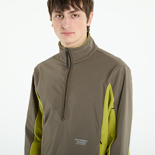 ウェア Small Logo Half Zip Sweatshirt (moss) Hoodies and sweatshirts Pas Normal Studios Off-Race Light Fleece