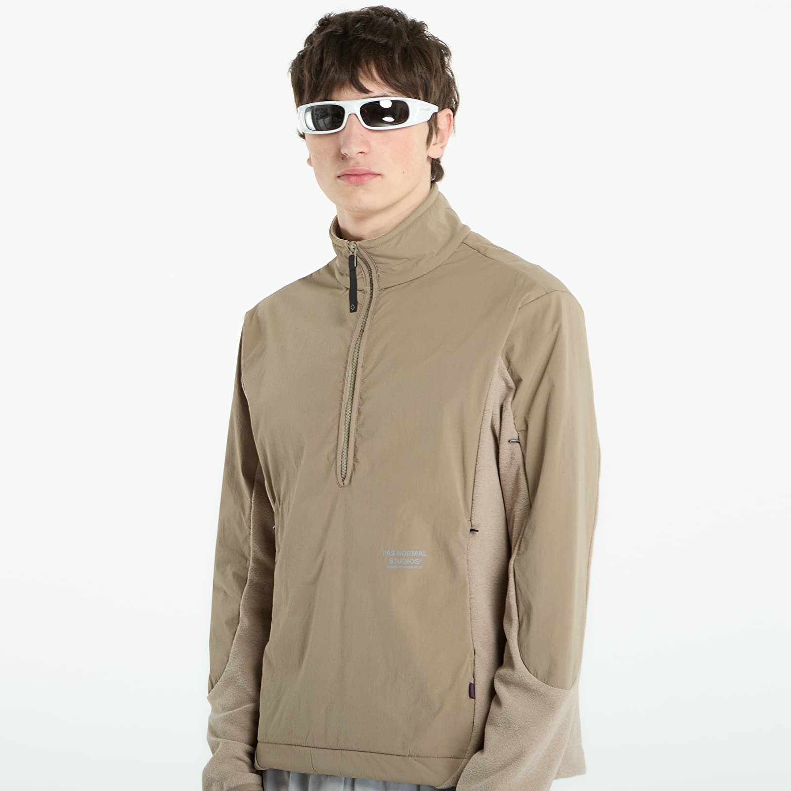  Sweatshirt Pas Normal Studios Off-race Light Fleece Half-zip Beige L 