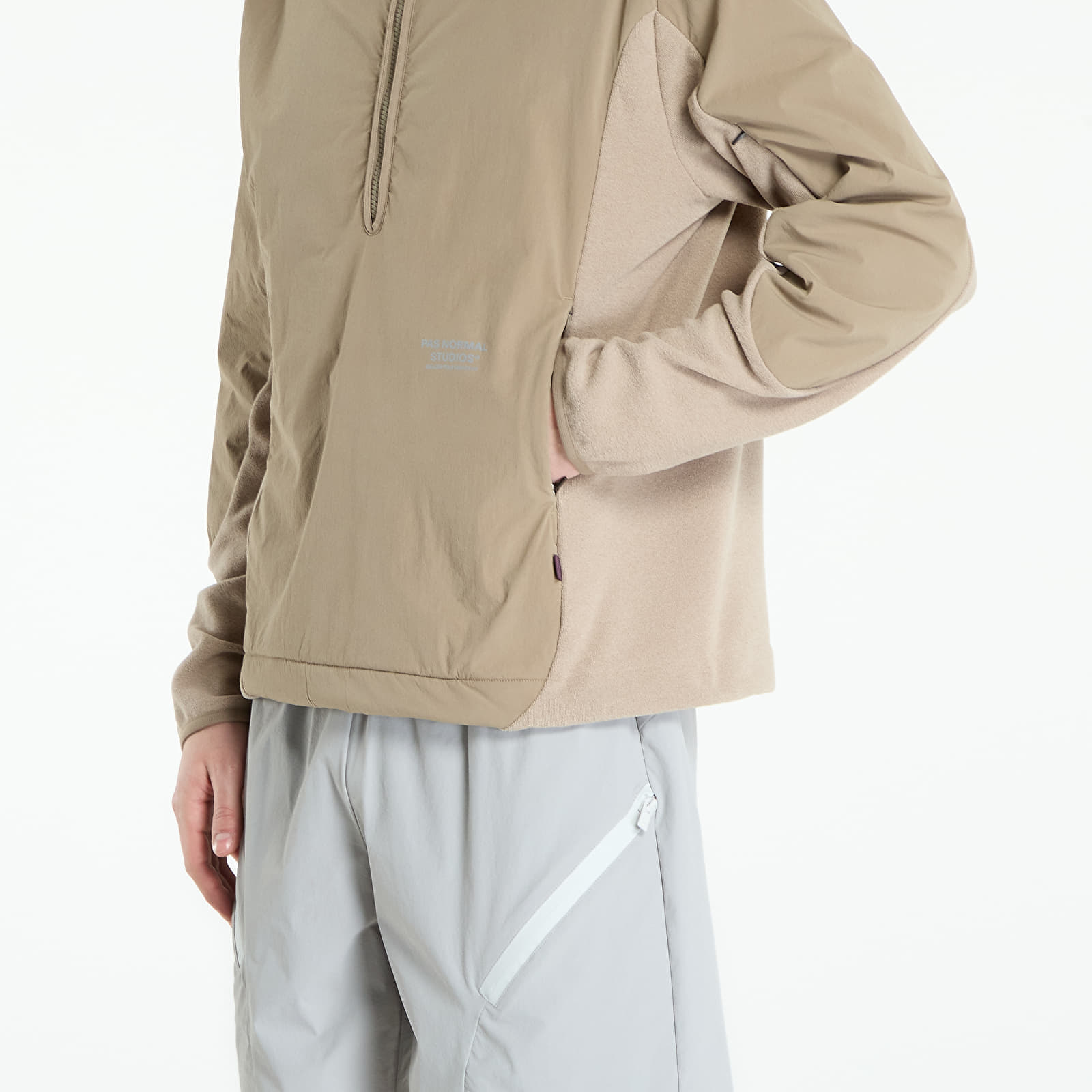  Sweatshirt Pas Normal Studios Off-race Light Fleece Half-zip Beige L 