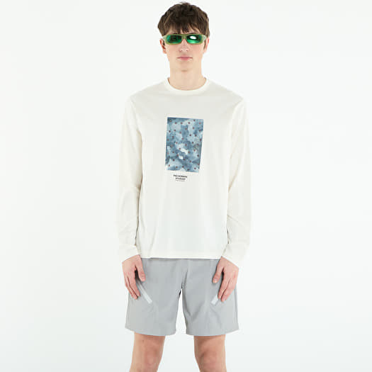 T-shirt Pas Normal Studios Off-Race Cotton Tech Graphic Long Sleeve T-Shirt Off White