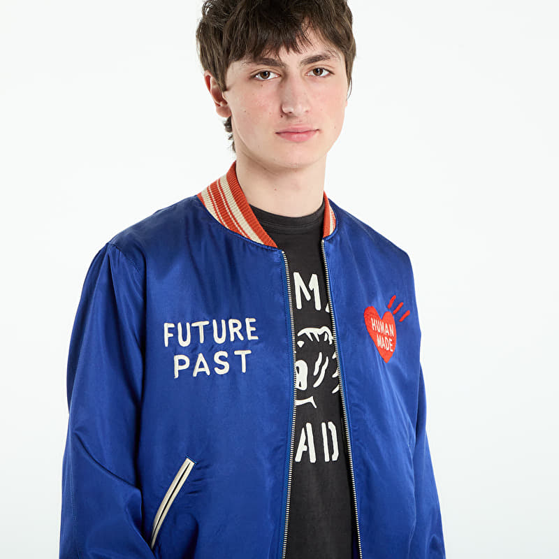 HUMAN MADE Satin Jacket UNISEX Blue | Footshop