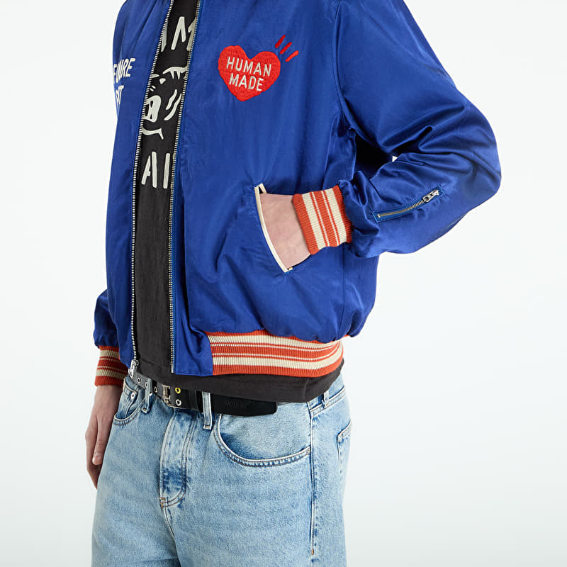 ブルゾン HUMAN MADE SATIN JACKET HUMAN MADE Satin Jacket UNISEX Blue | Footshop
