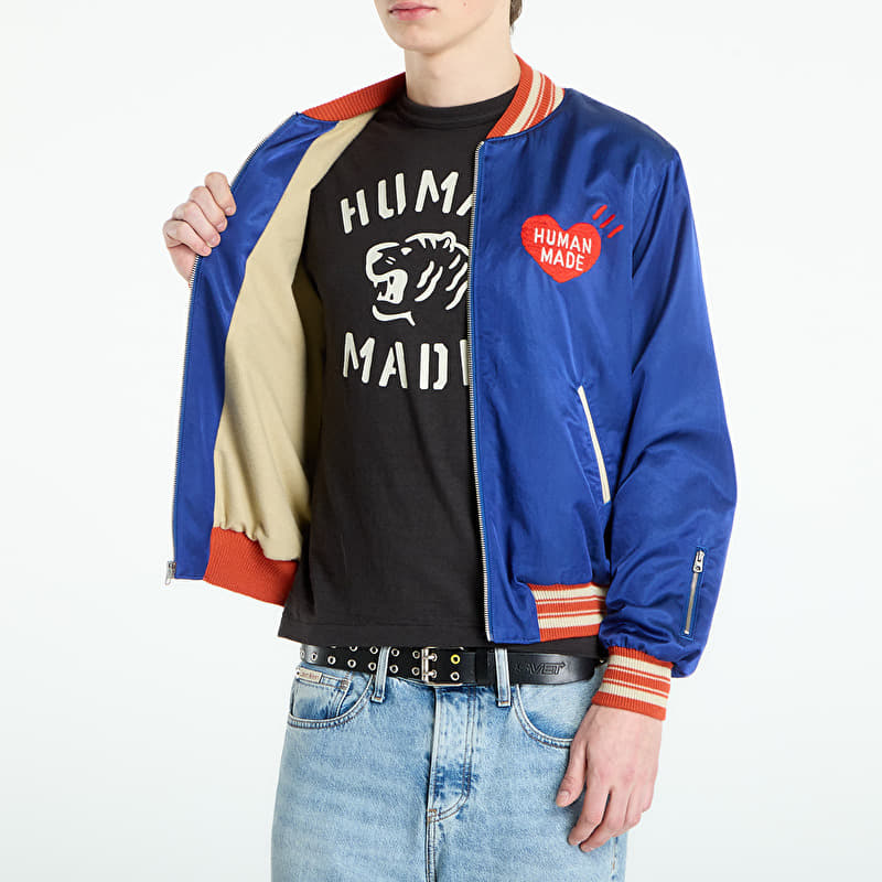 HUMAN MADE Satin Jacket UNISEX Blue | Footshop