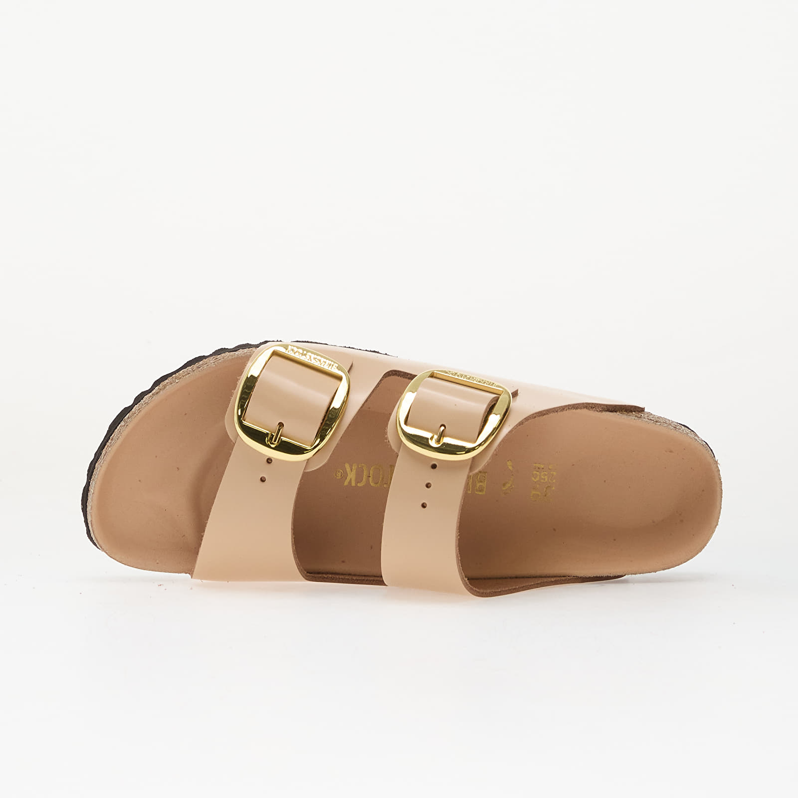 Damesschoenen Birkenstock Arizona Big Buckle Natural Leather Patent Women High-Shine New Beige