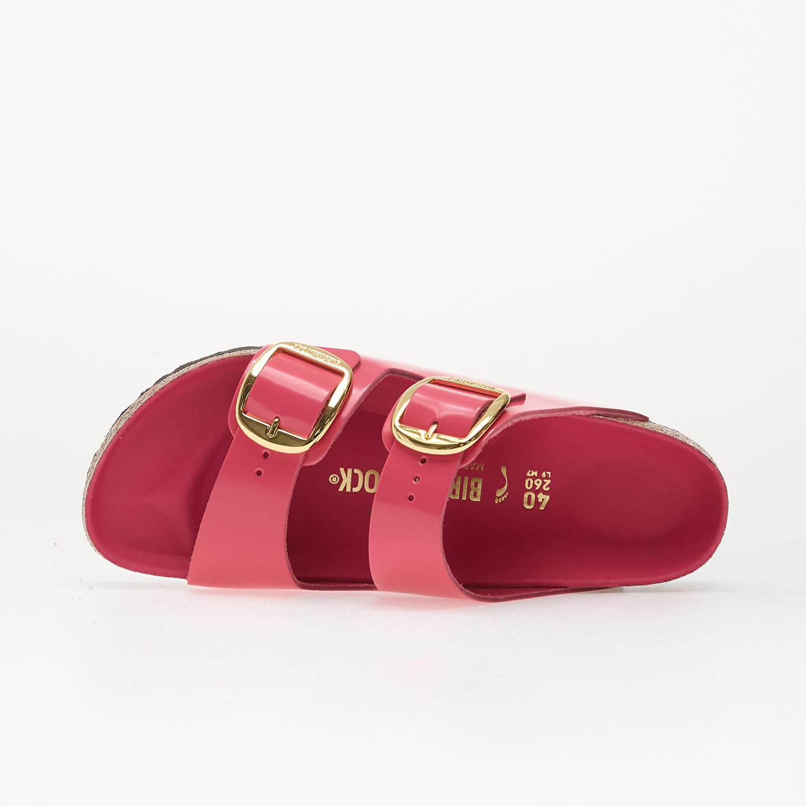 Chaussures et baskets femme Birkenstock Arizona Big Buckle Natural Leather Patent Women High-Shine Fuchsia Tulip