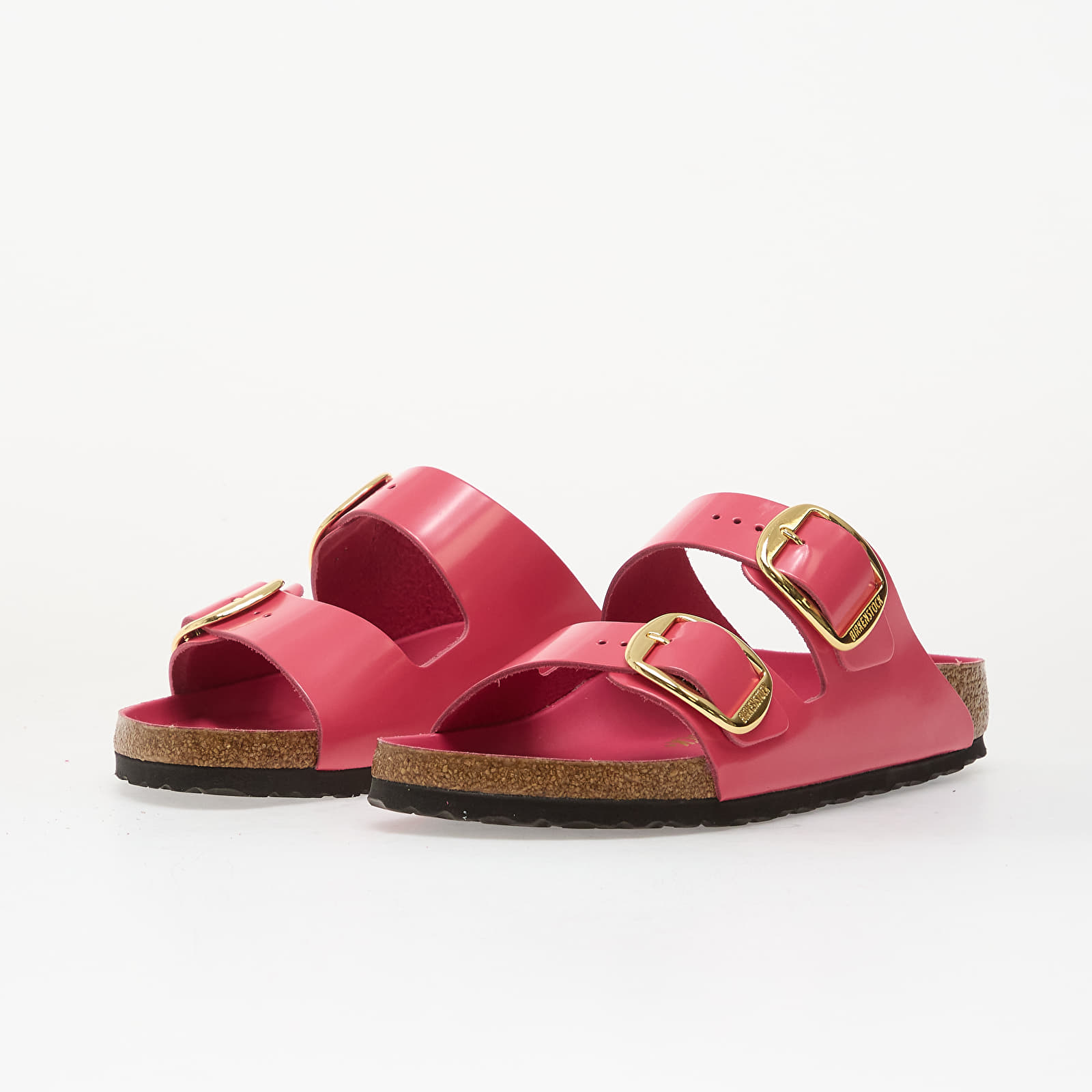 Chaussures et baskets femme Birkenstock Arizona Big Buckle Natural Leather Patent Women High-Shine Fuchsia Tulip