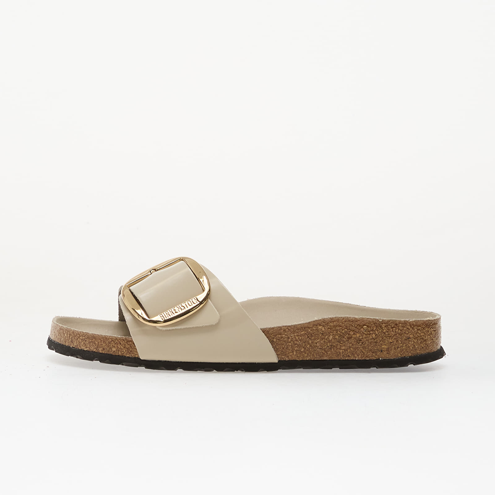 Damesschoenen Birkenstock Madrid Big Buckle Natural Leather Patent Women High-Shine Oyster