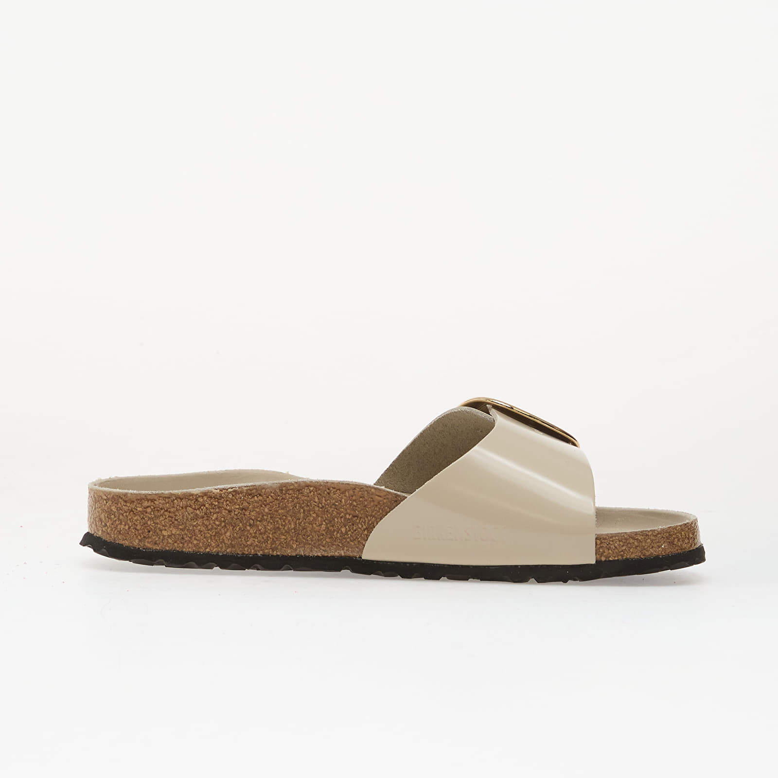 Damesschoenen Birkenstock Madrid Big Buckle Natural Leather Patent Women High-Shine Oyster