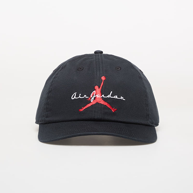 Jordan Club Cap Unstructured Adjustable Hat Black/ White/ University Red