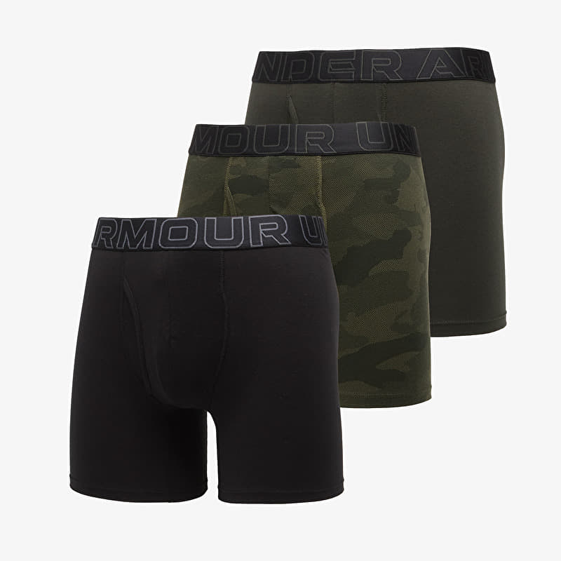 Under Armour Performance Cotton Print 6in 3-Pack Black